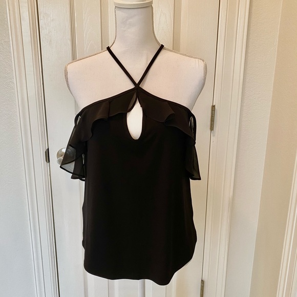 NWOT BCBG Off-The-Shoulder Knit Halter Top - Picture 3 of 10